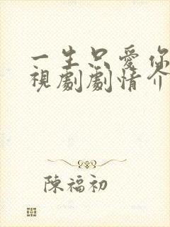 一生只爱你 电视剧剧情介绍封面