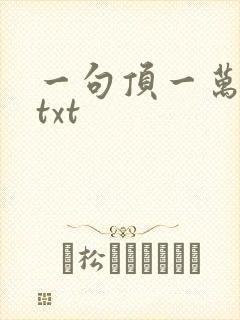 一句顶一万句 txt封面