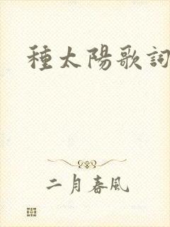 种太阳歌词