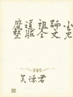 魔道祖师小说完整版全文免费阅读下载封面
