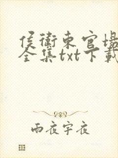 侯卫东官场笔记全集txt下载封面