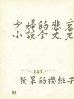 少妇的悲哀榆木小说全文免费阅读笔趣阁下载