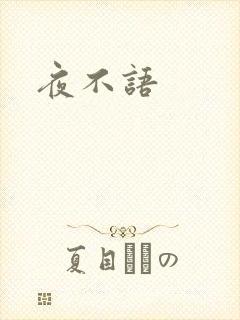 夜不语封面