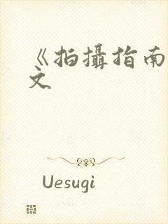 《拍摄指南》全文封面