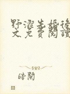 野涩先婚后爱全文免费阅读笔趣阁封面