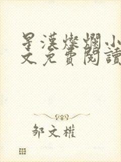 星汉灿烂小说全文免费阅读