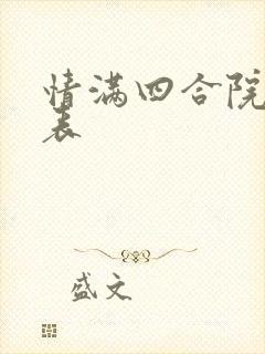 情满四合院演员表
