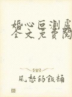 婚心叵测卢丹妮全文免费阅读小说