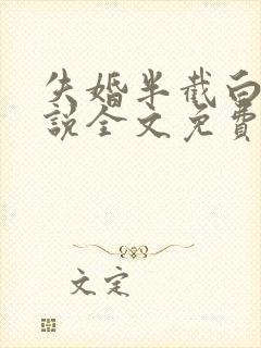 失婚半截白菜小说全文免费阅读