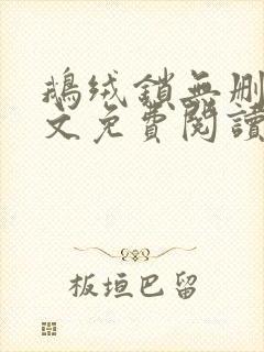 鹅绒锁无删减全文免费阅读笔趣阁