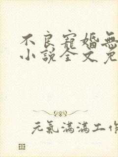 不良宠婚无删减小说全文免费阅读封面