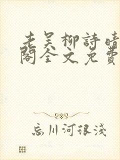 老吴柳诗晴笔趣阁全文免费阅读封面