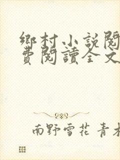 乡村小说阅读免费阅读全文封面