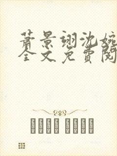 萧景翊沈婉小说全文免费阅读