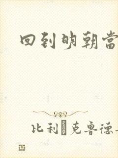 回到明朝当太子