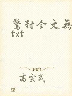 惊封全文无删减txt
