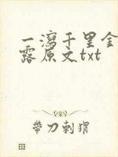 一泻千里金银花露原文txt