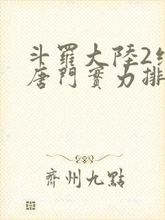 斗罗大陆2绝世唐门实力排行