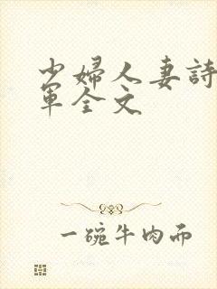 少妇人妻诗雨小军全文