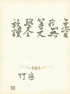 放学等我免费阅读全文无窗口封面