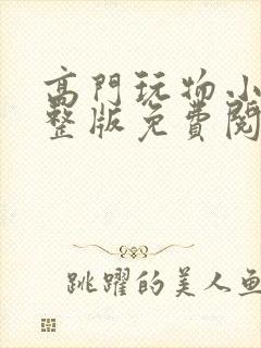 高门玩物小说完整版免费阅读