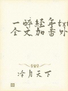 一醉经年txt全文加番外封面