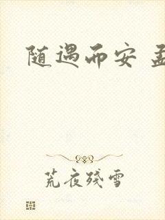 随遇而安 孟非封面