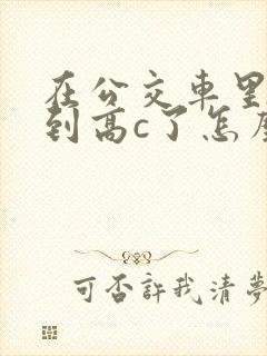 在公交车里c弄到高c了怎么办封面