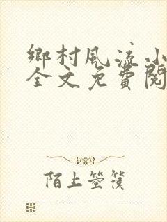 乡村风流小傻子全文免费阅读