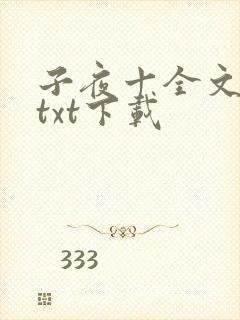 子夜十全文番外txt下载