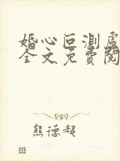 婚心叵测卢丹妮全文免费阅读小说封面