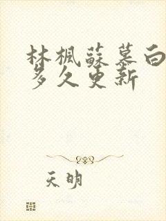 林枫苏慕白小说多久更新