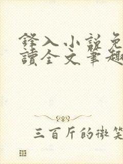 锋入小说免费阅读全文笔趣阁