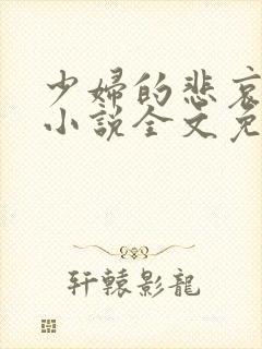 少妇的悲哀榆木小说全文免费阅读笔趣阁下载