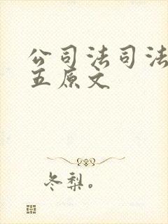 公司法司法解释五原文