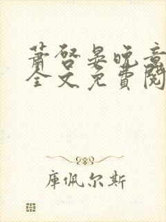 萧启晏晚意小说全文免费阅读