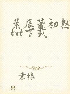 叶辰萧初然最新txt下载