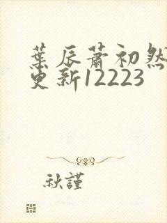 叶辰萧初然最新更新12223