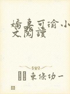 娇妻可瑜小说全文阅读