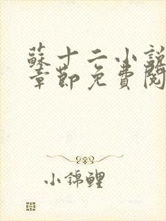 苏十二小说最新章节免费阅读