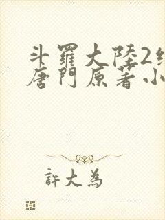 斗罗大陆2绝世唐门原著小说封面