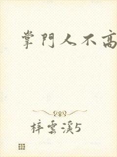 掌门人不高兴封面