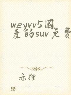 weyvv5国产的suv免费