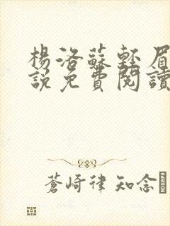 杨洛苏轻眉笔小说免费阅读