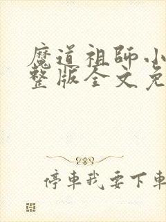 魔道祖师小说完整版全文免费阅读下载封面