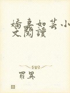 娇妻如芸小说全文阅读封面