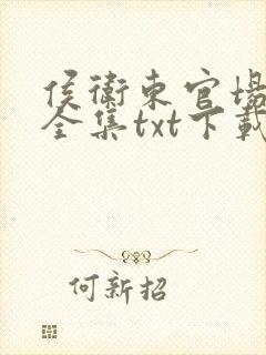 侯卫东官场笔记全集txt下载