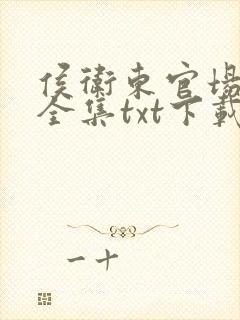 侯卫东官场笔记全集txt下载