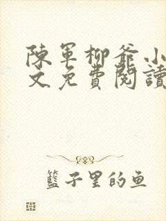 陈军柳爷小说全文免费阅读最新章节封面