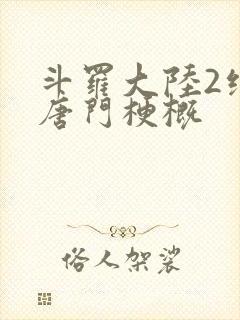 斗罗大陆2绝世唐门梗概封面